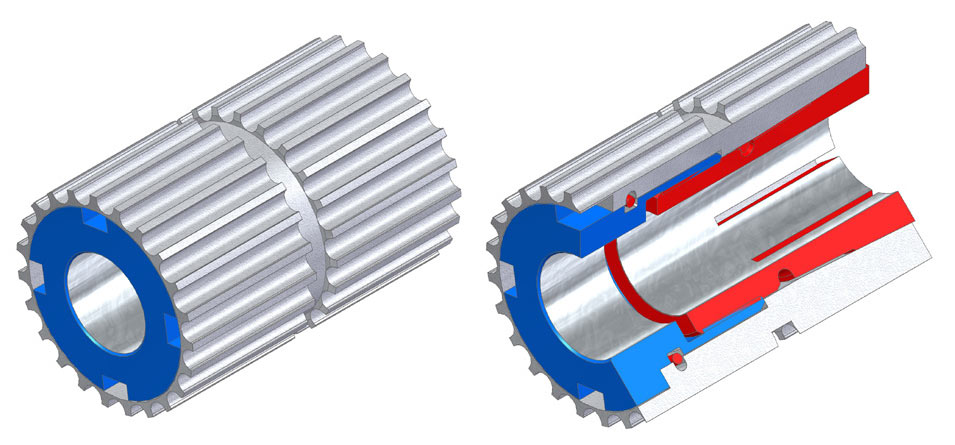 Abb.: 4 Darstellung der Ausführung einer extrem platzsparenden Befestigung mit dem BOQA® Befestigungselement mit integrierter Abdrückeinrichtung zur Lösung der Kegelhemmung. Abb.: 4 Darstellung der Ausführung einer extrem platzsparenden Befestigung mit dem BOQA® Befestigungselement mit integrierter Abdrückeinrichtung zur Lösung der Kegelhemmung.